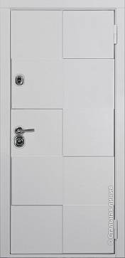 Дверь  Квадро цвет белый/белый 880х2060 мм вид снаружи