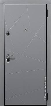 Дверь  Клео цвет платиновый серый/платиновый серый 880х2060 мм вид снаружи