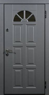 Дверь  Кармен цвет черно-серый/черно-серый 860х2050 мм вид снаружи