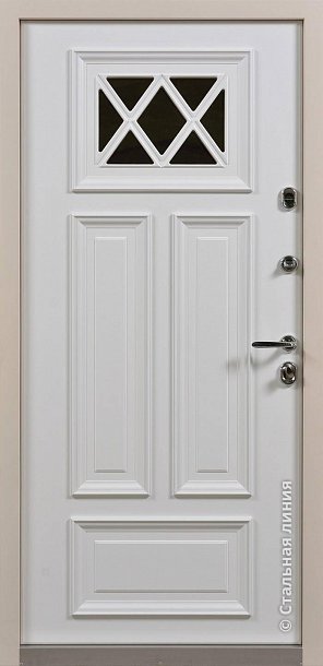 Дверь  Лира цвет слоновая кость/белый 880х2050 мм