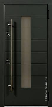 Дверь  Форт цвет серый графит/серый графит 880х2060 мм вид снаружи