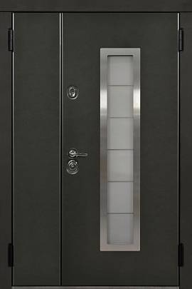 Дверь  Берген цвет черно-серый/черно-серый 1280х2060 мм вид снаружи