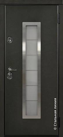 Дверь  Бремен цвет черно-серый/черно-серый 880х2060 мм вид снаружи