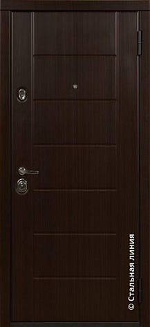 Дверь  Стелла на базе 70ММ цвет венге темный/пломбир 860х2050 мм вид снаружи