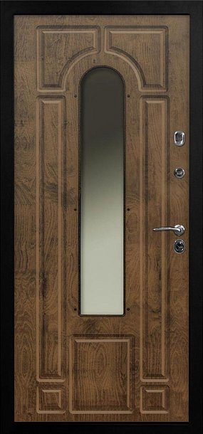 Классическая входная дверь Калипсо со стеклом и ковкой