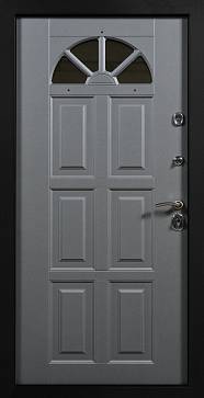 Дверь  Кармен цвет черно-серый/черно-серый 860х2050 мм вид изнутри
