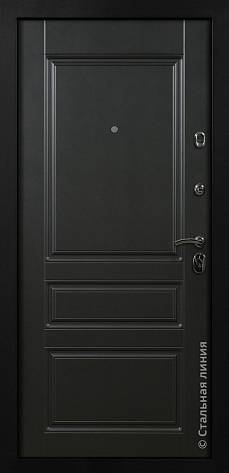 Дверь  Бристоль Лайт цвет черно-серый/черно-серый 860х2050 мм вид изнутри