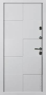 Дверь  Квадро цвет белый/белый 880х2060 мм вид изнутри