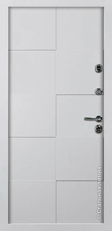 Дверь  Квадро цвет белый/белый 880х2060 мм вид изнутри