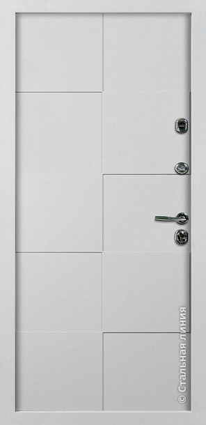 Дверь  Квадро цвет белый/белый 880х2060 мм