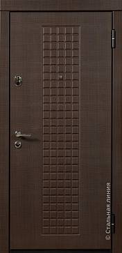 Дверь  Омега цвет венге темный/венге темный 860х2050 мм вид снаружи