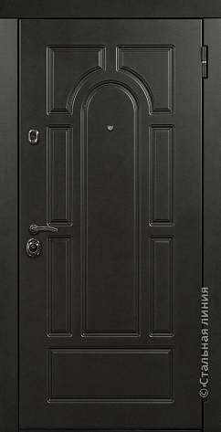 Дверь  Магнат цвет черно-серый/черно-серый 860х2050 мм вид снаружи