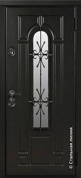 Дверь  Тауэр цвет черно-серый/белый 880х2060 мм вид снаружи