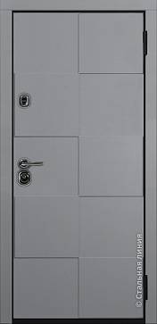 Дверь  Квадро цвет платиновый серый/платиновый серый 880х2060 мм вид снаружи
