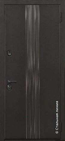 Дверь  Рэйн цвет черно-серый/черно-серый 880х2060 мм вид снаружи