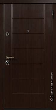 Дверь  Гамбург цвет венге темный/пломбир 860х2050 мм вид снаружи