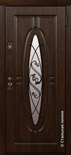 Входная дверь Монарх со стеклом и кованым узором