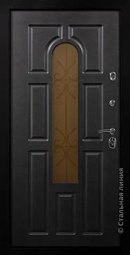 Дверь  Мадрид цвет черно-серый/черно-серый 860х2050 мм вид изнутри