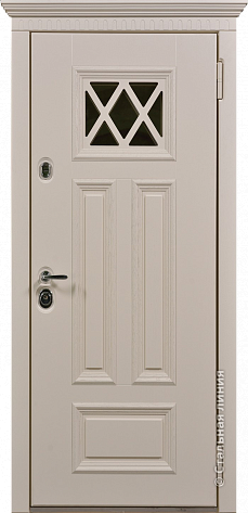 Дверь  Лира цвет слоновая кость/белый 880х2050 мм вид снаружи