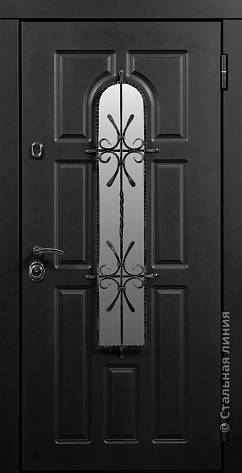 Дверь  Мадрид цвет черно-серый/черно-серый 860х2050 мм вид снаружи