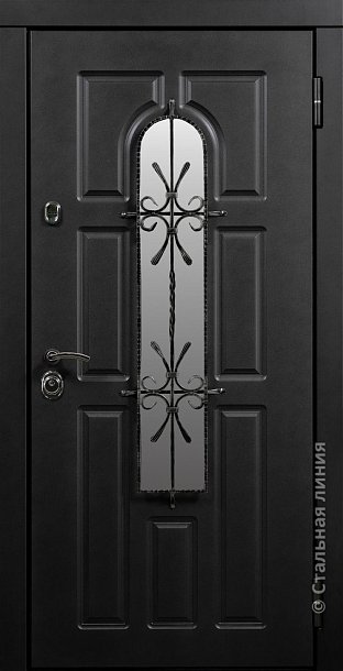 Дверь  Мадрид цвет черно-серый/черно-серый 860х2050 мм