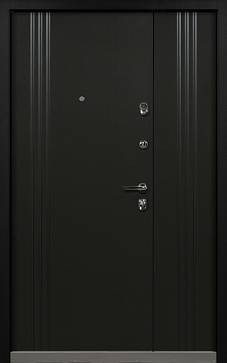 Дверь  Хьюстон цвет черно-серый/черно-серый 1280х2060 мм вид изнутри