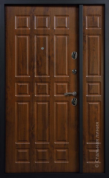 Классическая двупольная входная дверь Атлант премиум класса