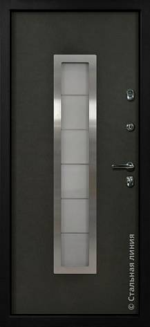 Дверь  Бремен цвет черно-серый/черно-серый 880х2060 мм вид изнутри