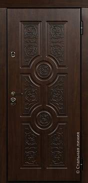 Дверь  Версаче Лайт цвет дуб темный/белый 860х2050 мм вид снаружи