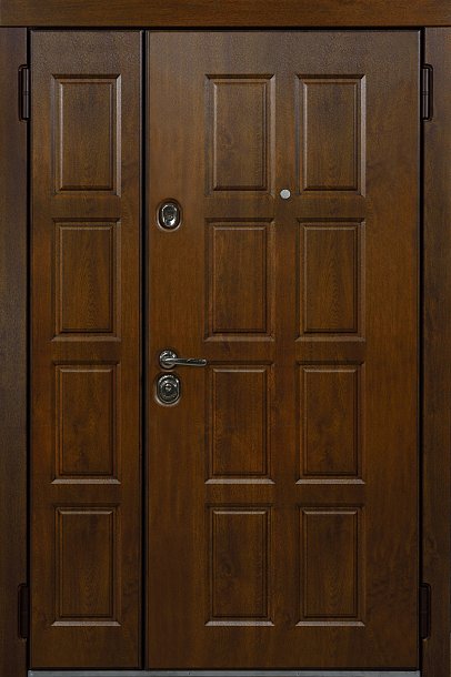 Двупольная входная дверь Рустика с покрытием SteelTex