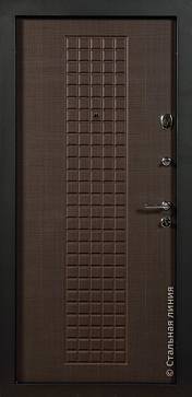 Дверь  Омега цвет венге темный/венге темный 860х2050 мм вид изнутри
