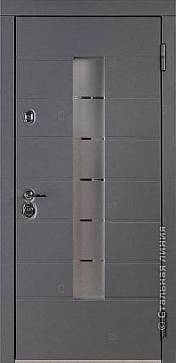 Дверь  Эден цвет серый графит/белый 890х2050 мм вид снаружи